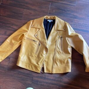 Elizabeth & James Mustard Yellow Faux Leather Jacket